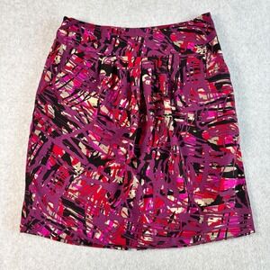 Ann Taylor Pencil Skirt Abstract Print Career Office Wear Size 6